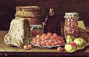 Luis Egidio Melendez Still Life with Fruit and Cheese Spain oil painting artist
